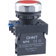 Кнопка упр. NP8-11BN/4 без подсветки, самовозвратом, красный, 1НО+1НЗ, IP65 (R) CHINT