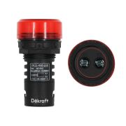 Лампа комм. ADDS ?22 мм LED кр. 220В AC/DC ЛK-22 DEKraft