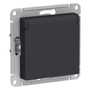 ATLASDESIGN Розетка 2К+З со шторками и крышкой IP20, 16А (Карбон)