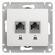 РОЗЕТКА 2-я комп. RJ45, 5E, мех, БЕЛЫЙ