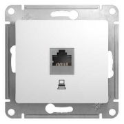 GLOSSA РОЗЕТКА компьютерная RJ45 кат.5E, БЕЛЫЙ, арт. GSL000181K
