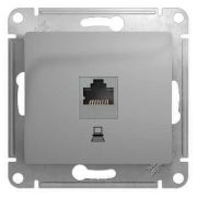 GLOSSA РОЗЕТКА компьютерная RJ45 кат.5E, АЛЮМИНИЙ, арт. GSL000381K