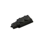 MultiSet Колодка 2х розетка 2К+З каучуковая 16А/250В IP44 Чёрная